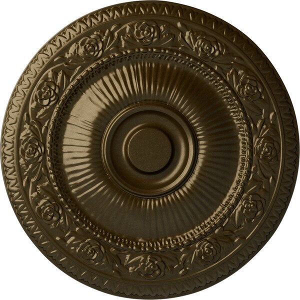 Ekena Millwork Neuveau Ceiling Medallion (Fits Canopies up to 6 3/8"), Hand-Painted Brass, 24 1/4"OD x 2"P CM24NABRS - main